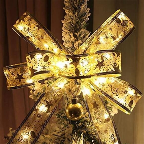 Christmas Ribbon Fairy Lights - 2M/6.5ft /20 Led, Decoration Glow Ribbon Lights - Picture 2 of 9